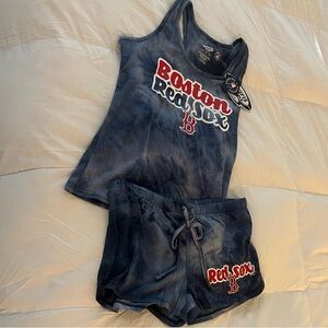 Genuine Merchandise Boston Red Sox Navy & Red Tie-Dye Sleeveless Top